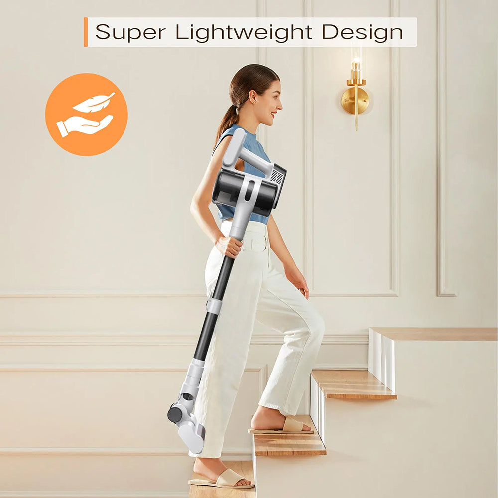 Cordless 20Kpa Handheld Vacuum Cleaner Powerful Brushless Suction with Green LED Floor Brush Light