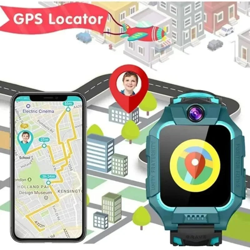 Kids 4G Smart Watch SOS GPS Location Sim Card Call Camera Child Smartwatch Camera Waterproof Watch Gift for IOS Android