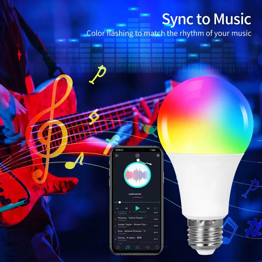 Smart LED Light Bulb E27 9W 220V Bluetooth RF Remote Group Control Smart Life RGB Spotlight for Bar Bedroom Decor Lighting