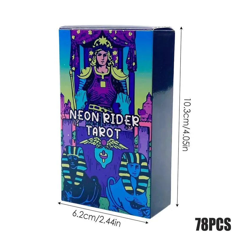 1 Box Neon Rider Tarot Cards 78PCS Original Tarot Deck for Tarot Reading Divination Fortune Telling Game in English Tarot