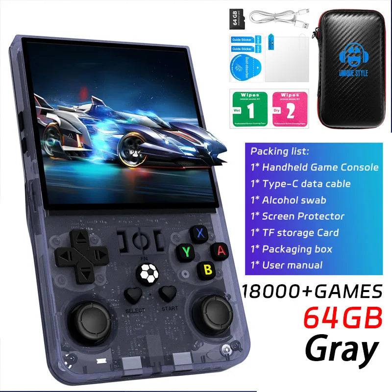 R36MAX Retro Handheld Console - 64/128GB Lag-Free Emulation 18000+ Games 4.0" IPS Screen Ergonomic Contour Grips