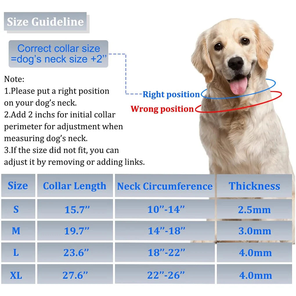 No Pull Dog Collar, Prong Collar for Small, Large Dog, Pinch Collar for Dogs with Quick Release Buckle, Prong Collar Cover