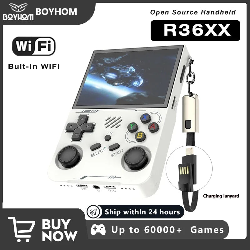 R36S Updated R36XX Retro Handheld Game Console Linux ARKOS 3.5Inch IPS Screen Portable Pocket Video Player Wi-Fi Games Kid Gift