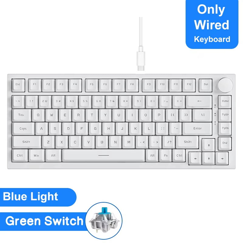 Ak820/Ak820Pro Gaming Mechanical Keyboard Bluetooth 5.1/Wireless/C-Wired Customized Keyboard with Knob Hot Swapping Gasket