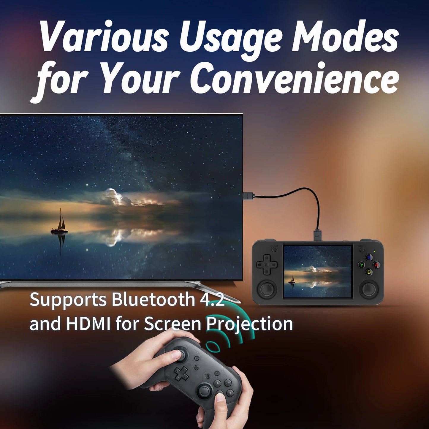 RG35XX H Hand-Held Consoles for Playing Video Games 3.5-Inch IPS 640*480 Screen Retro Game Player 3300 Mah 5000+ Games