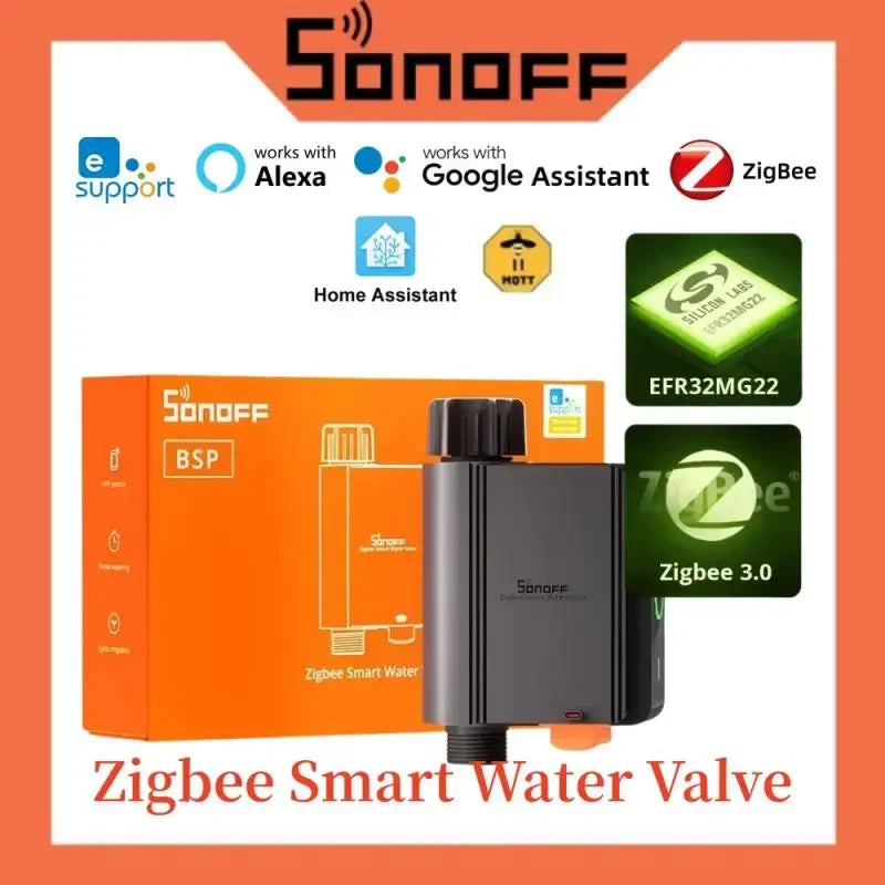 SWV Water Valve SWV-BSP Timer IP55 Sprinkler Controller Home Automate Irrigation Compatible with Ewelink Google