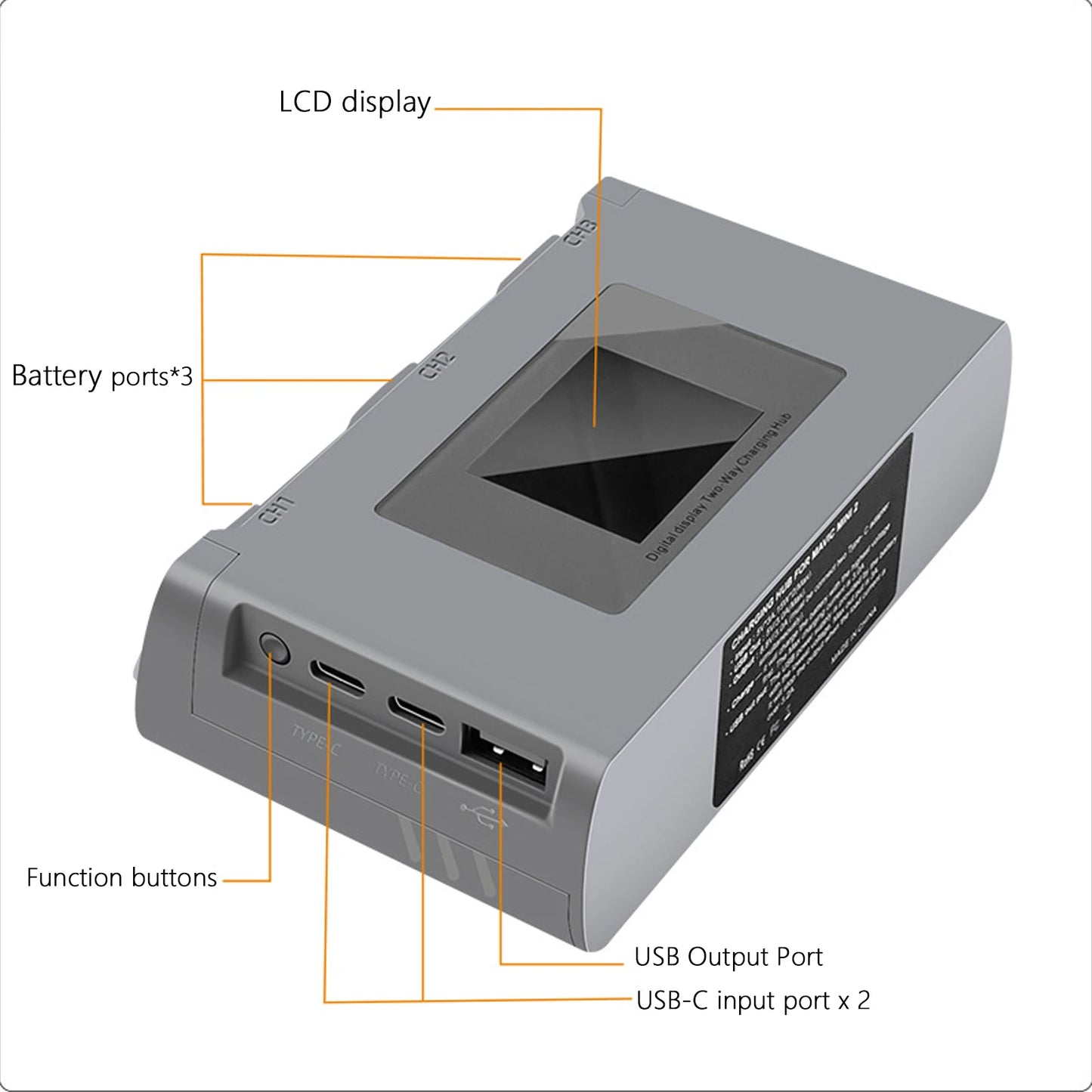 For Mavic Mini 2/SE Battery Charging Hub Drone Battery Charger Charge Three Batteries for Mini Se/Mini 2 Drone Accessories