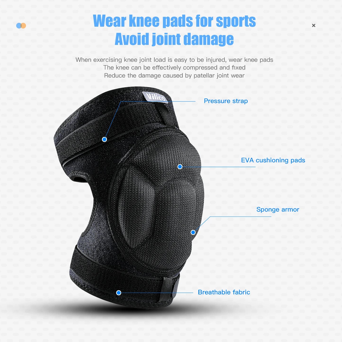 Pressure Strap Protection Sports Thickening Knee Pads Volleyball Extreme Sports Kneepad Brace Support anti Collision Elasticknee