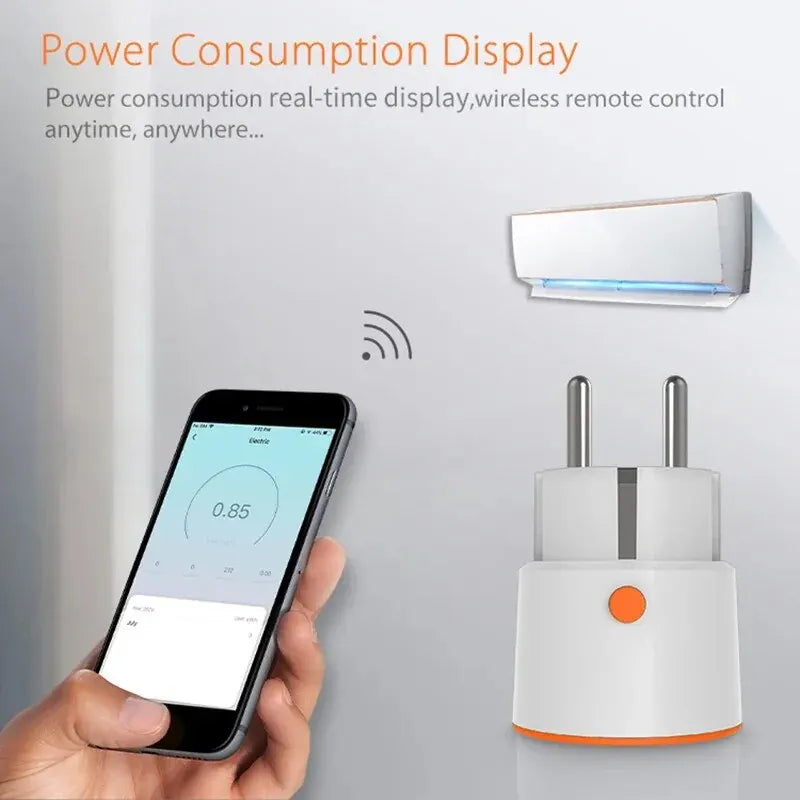Smart Zigbee Plug Socket 3680W 16A Power Energy Monitoring Timer Switch EU Outlet Home Assistant Zigbee2Mqtt