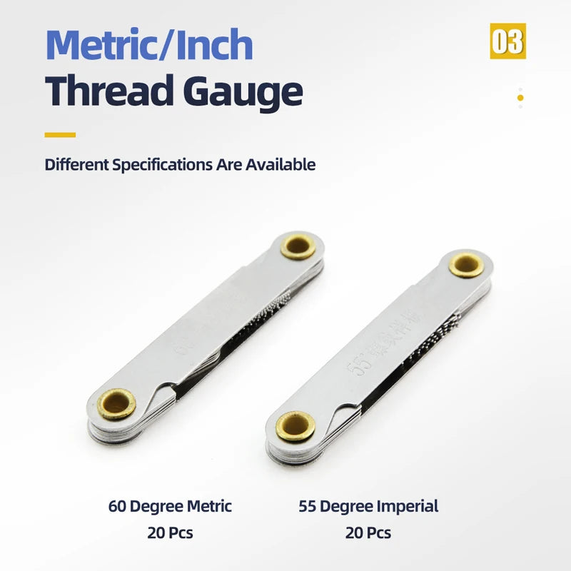 55/60 Degree Thread Plug Gauge Metric Imperial Gear Tooth Screw Pitch Gauges Carbon Steel Measuring Tool Tap Thread Measurement