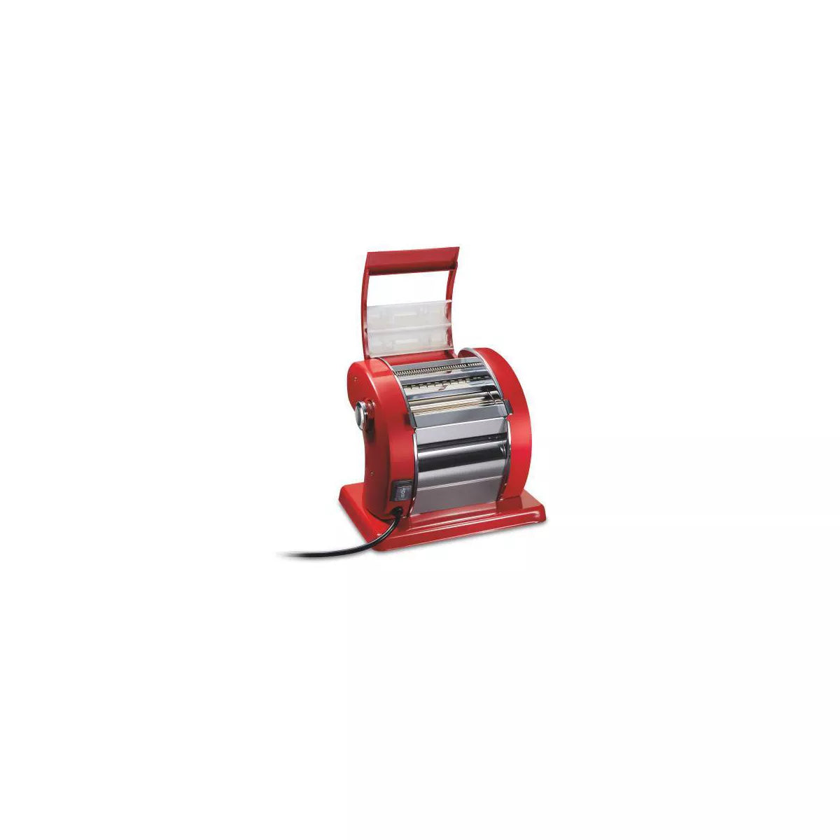 Electric Pasta Maker 86651: Stainless Steel Machine for Spaghetti and Fettuccine, Red, Hand Wash Recommended