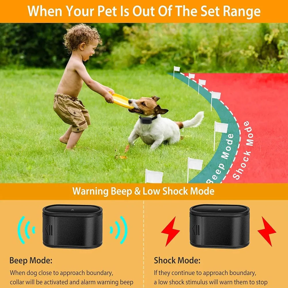 Ultimate Electric Pet Fence Collars for Stubborn Dogs - In-Ground/Aboveground Boundary System for Up to 1/2 Acre