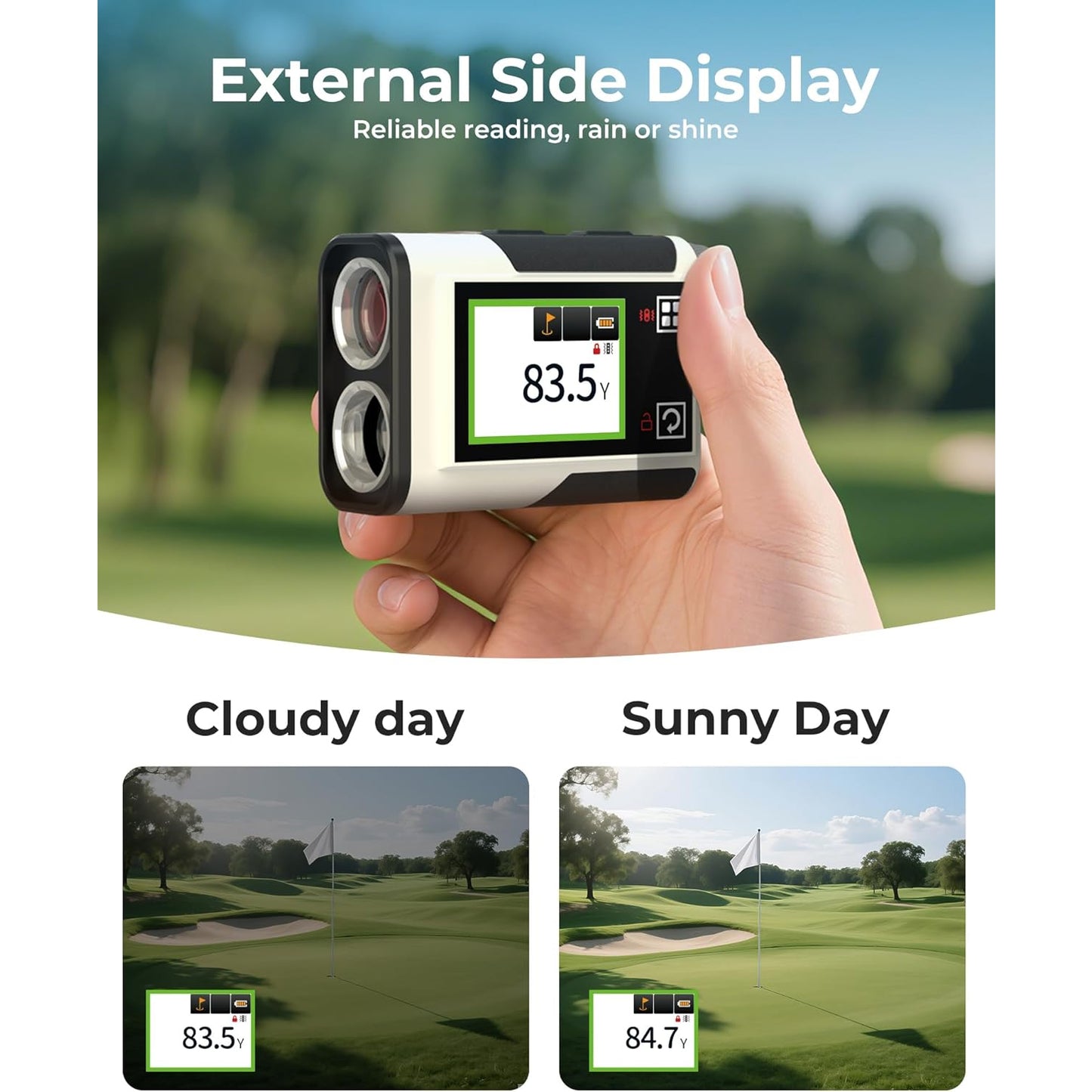 CIGMAN Golf Rangefinder 1312 Yards Slope Compensation 2.4 Inch Touchscreen 6X Magnification Flag Lock Vibration Rechargeable USB-C Golf Accessories IP54 Water Resistant