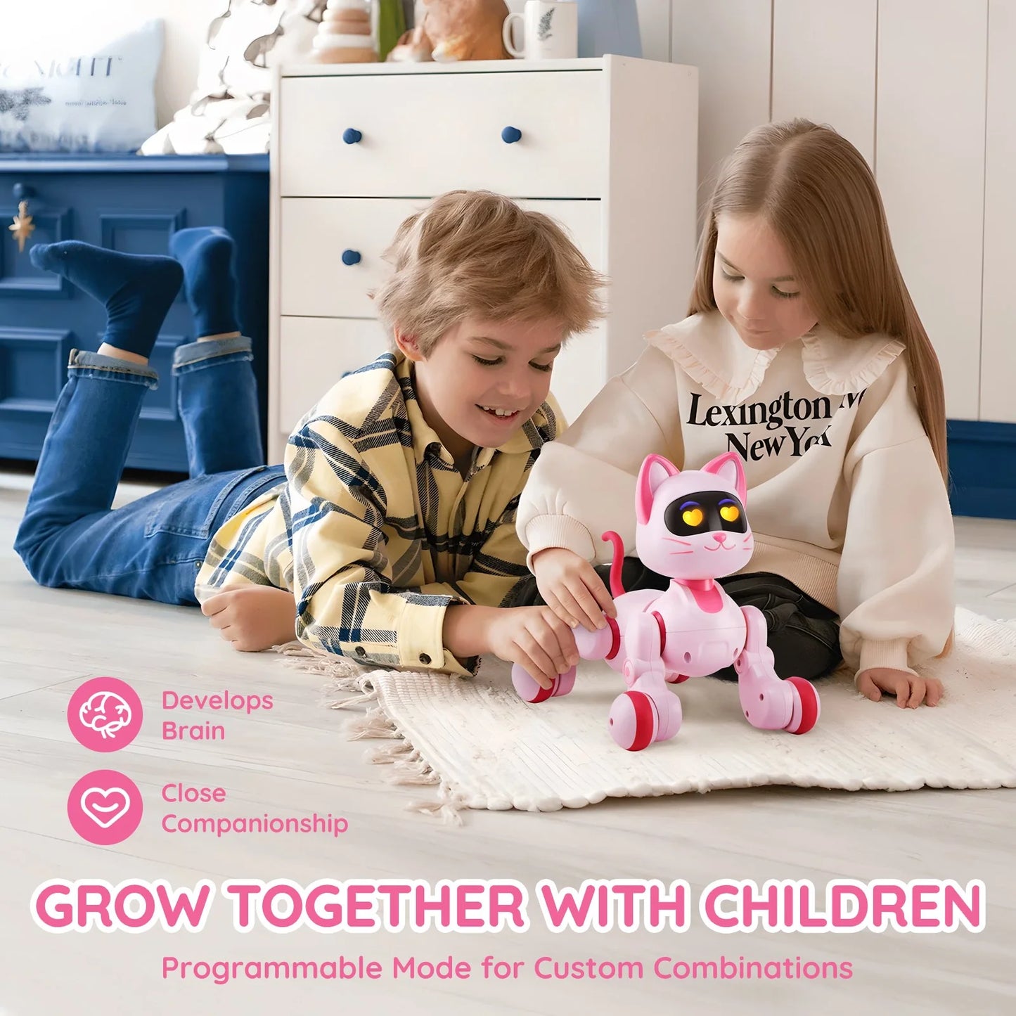 RC Robot Cat Toy for Kid Talking Dancing Touch Remote Control Programmable