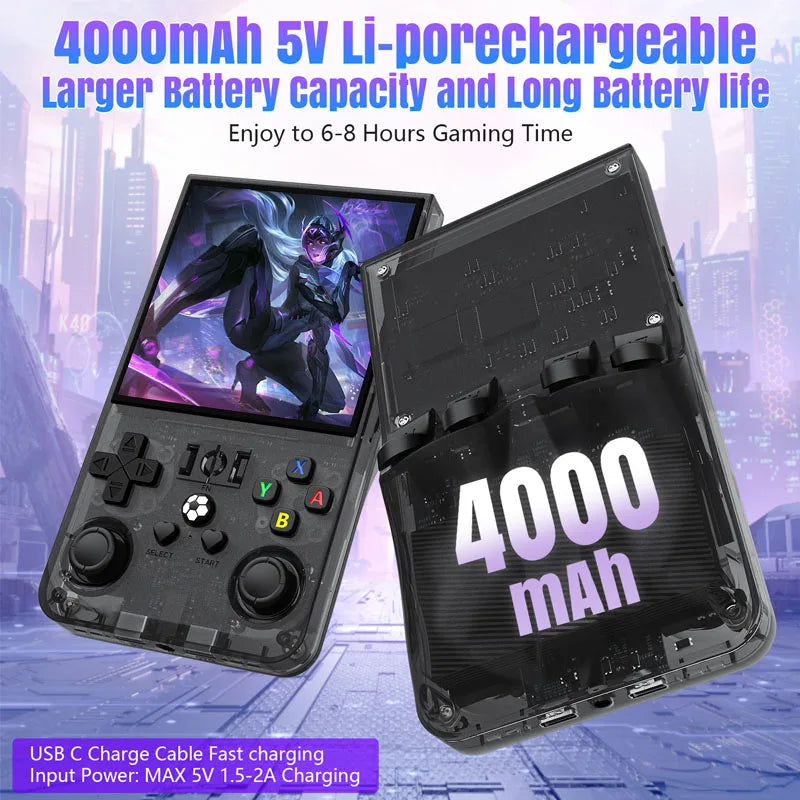 R36MAX Retro Handheld Video Game Console Linux System 4.0 Inch IPS Screen R36S Portable Pocket Video Player 128GB Games Gift