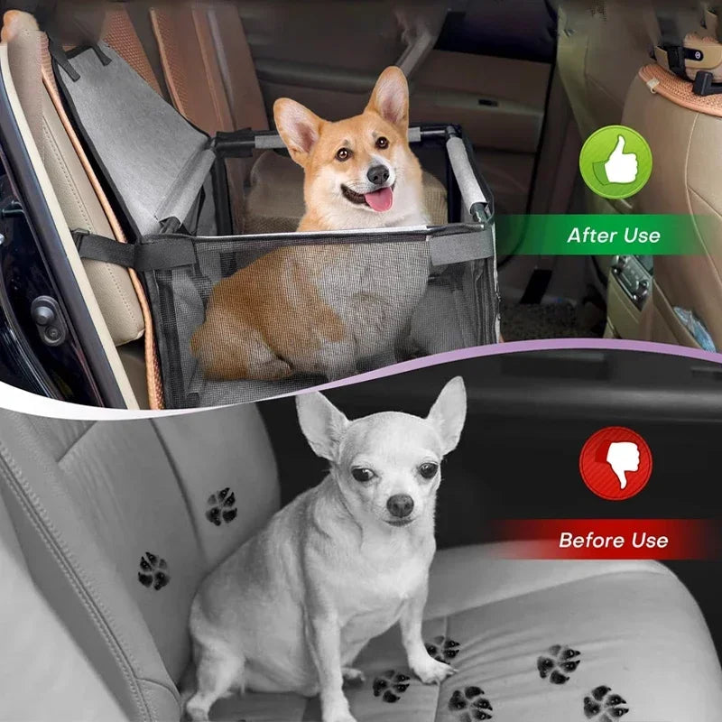 Travel in Style: Waterproof Double Thick Mesh Pet Car Seat Bag & Blanket for Small Dogs - 5 Vibrant Colors Available