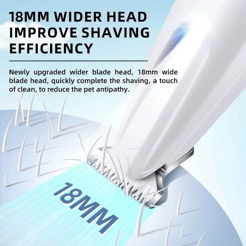 Type C Dog Paw Trimmer with LED Light Waterproof Pet Hair Trimmer with LED Display Dog Clippers for Grooming 18Mm Widen Blade