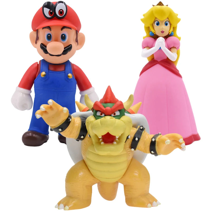 MARIO Series Princess Peach Bowser Cool PVC Action Figure Toys Mario Bros Koopa Troopa Donkey Kong Cappy Anime Model Dolls Gifts