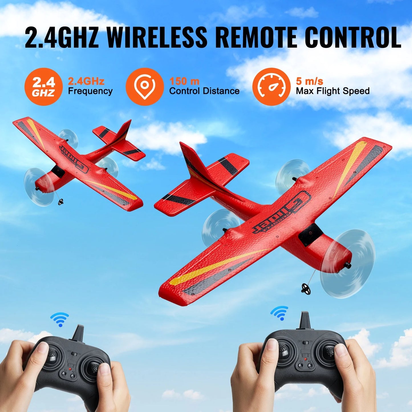 RC Airplane EPP Foam RC Plane Toy with 2.4 Ghz Remote Control 2 Batteries