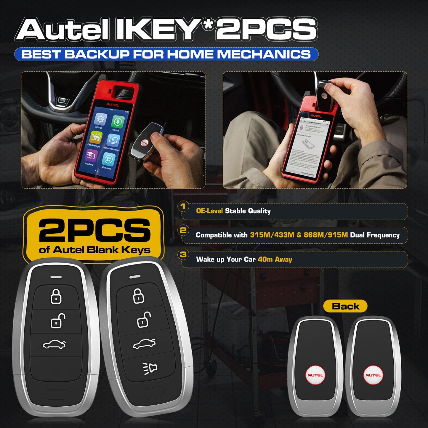 Autel Maxiim KM100 Key Fob Programmer Immobilizer Tool Key Creation IMMO Learning Chip Read Cloning Frequency