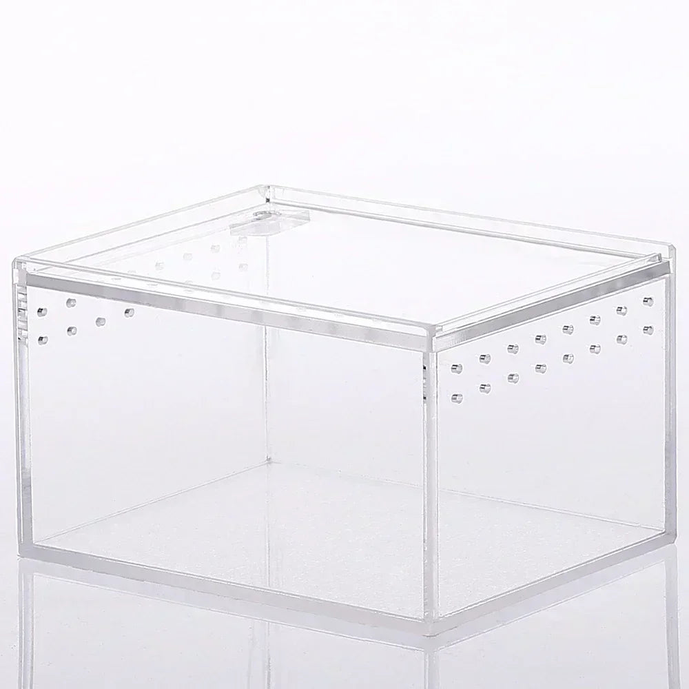 Transparent Acrylic Reptile Breeding Box Spider Lizard Amphibian Terrarium Leak-Proof Pet Habitat Arboreal Tarantula Enclosure