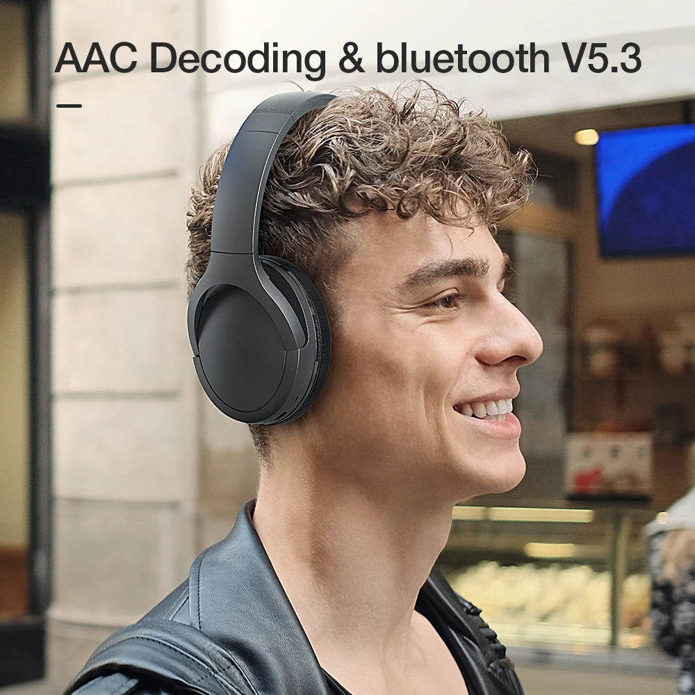 Blitzwolf BW-HP6 Pro Wireless Headset Dual ANC Bluetooth Headset -30Db Active Noise Cancelling 40Mm Large Drivers AAC Audio Low Latency Portable Headphones with Dual Mic