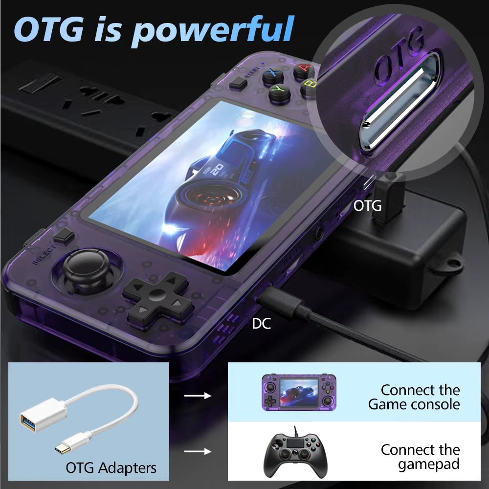 New R36H Retro Handheld Console Open-Source Linux System Classic Game Consoles 3.5 Inch IPS Screen 64G Portable Video Player