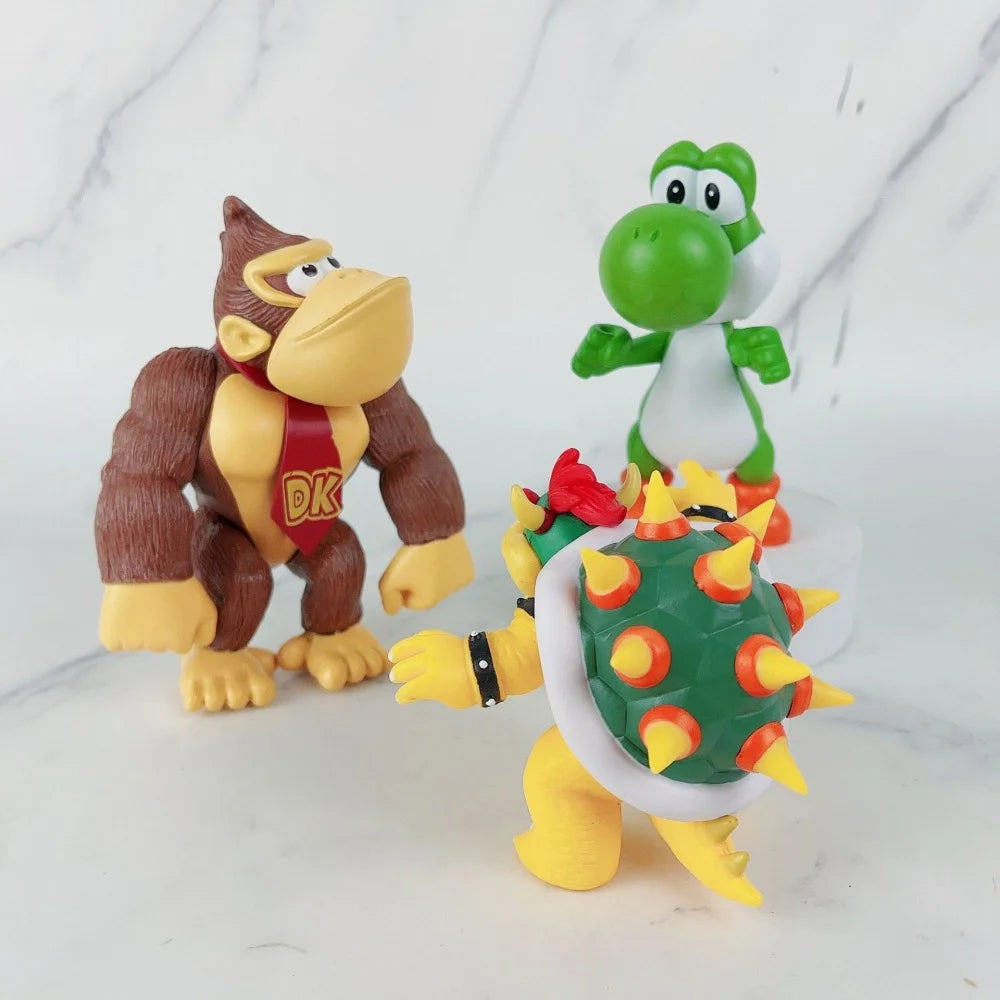 Game Super Mario Bros Figure Doll Cartoon Characters Mario Creative Movable Collectible Model Toys Children'S Birthday Gifts