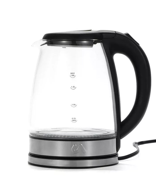 1.8L Glass and Stainless Steel Electric Tea Kettle by Uber Appliance