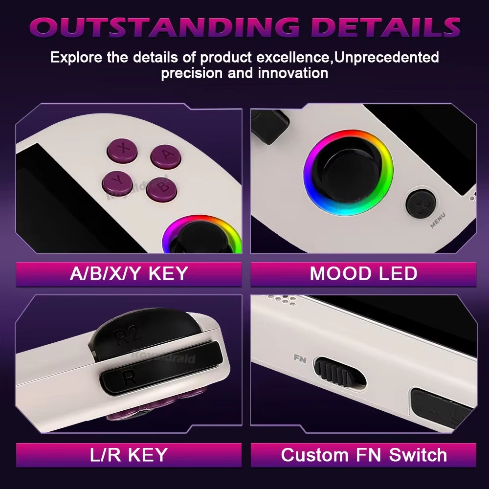128G 256G Smart Pro Handheld Game Console 4.96''IPS Screen Linux System Joystick RGB Lighting Retro Video Game Player NEW