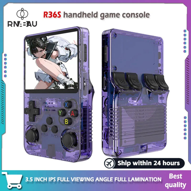 Handheld Game R36S Console Open Source Retro 3.5 Inch IPS Screen Game Console Linux System Screen Portable Pocket Classic Gaming