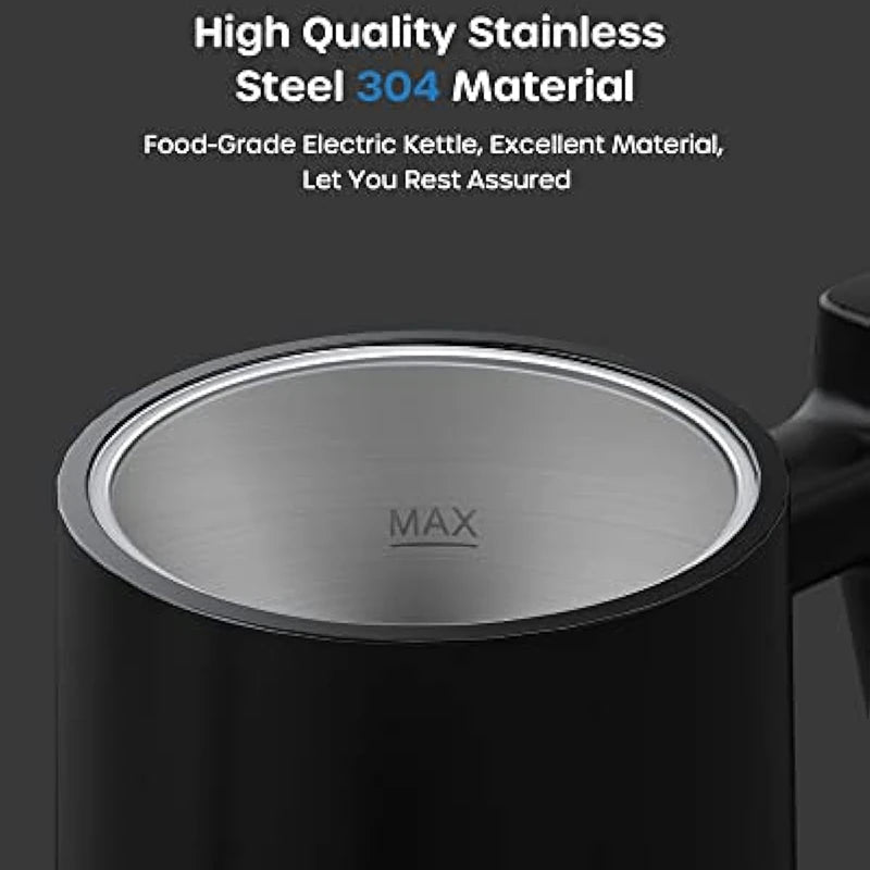 Gooseneck Electric Kettle, Gooseneck Kettle Electric Water Kettle Stainless Steel with Temperature Control, Pour over Kettle for Coffee and Tea, 1200W Quick Heating, 0.8L, Matte Black