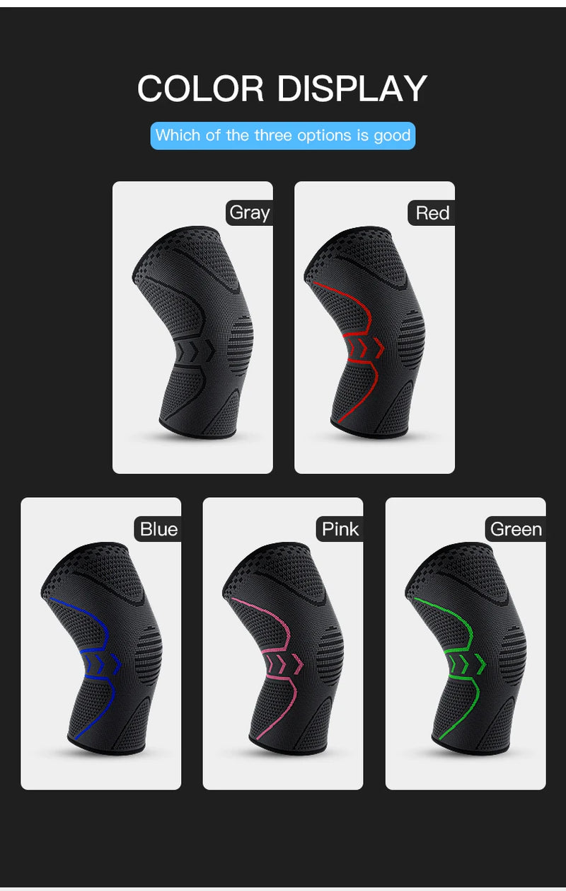 1Piece Fitness Running Cycling Knee Braces Elastic Nylon Knee Brace for Sports Compression Knee Pad Sleeve Basketball Volleyball