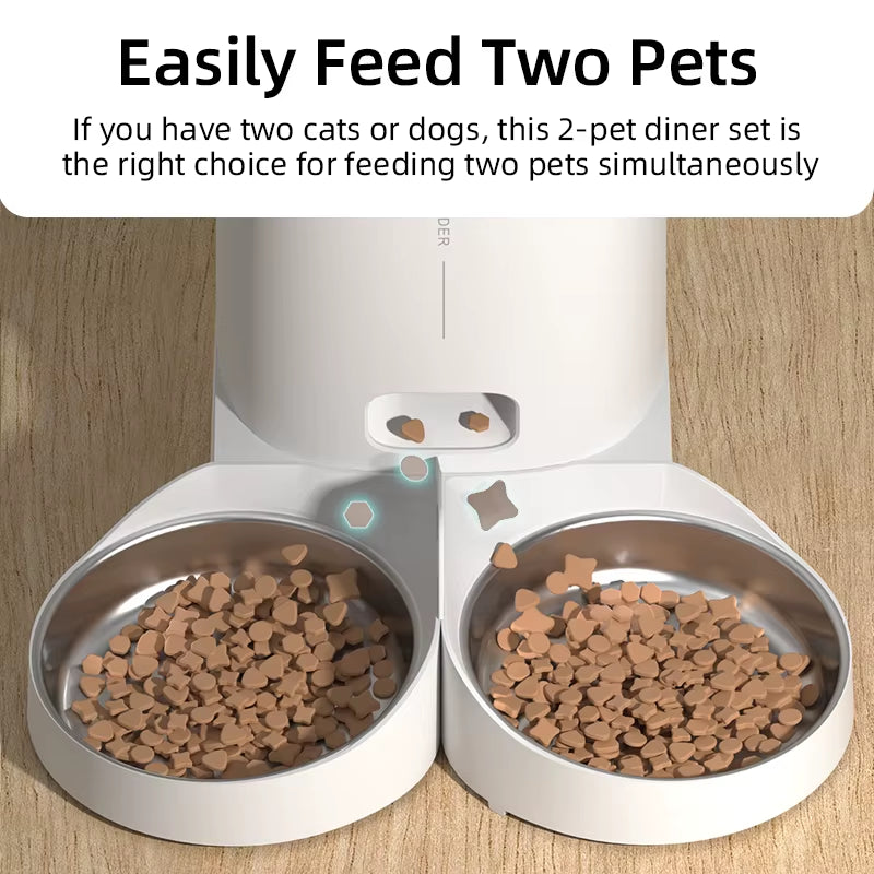 Only Stainless Steel Single & Double Bowl Accessories for 4L Automatic Pet Feeder Cat Food Dispenser without Pet Feeder