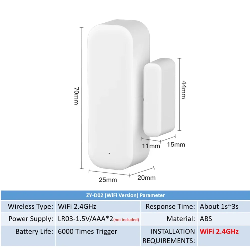 Wifi Door Sensor Window Sensor Smart Home Wireless Door Detector Smart Life APP Remote Control for Alexa Google Home