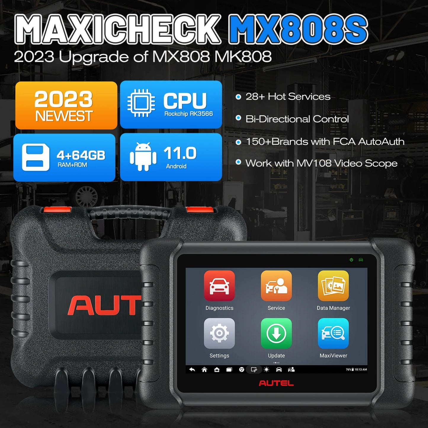 Autel Maxicheck MX808S Full System Diagnostic Tool with 36+ Special Functions Read/ Erase Fault Codes Upgrade Version of MX808
