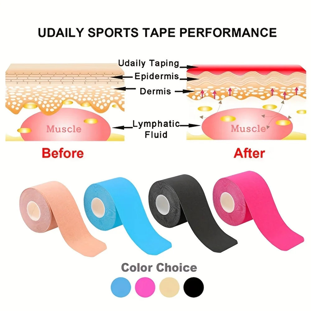 Tapes Kinesio Elastic Bandage Knee Pads Tapes Kinesiology Support Pads Locking Sports Self-Adhesive Venda Kinesiotape Bandage 