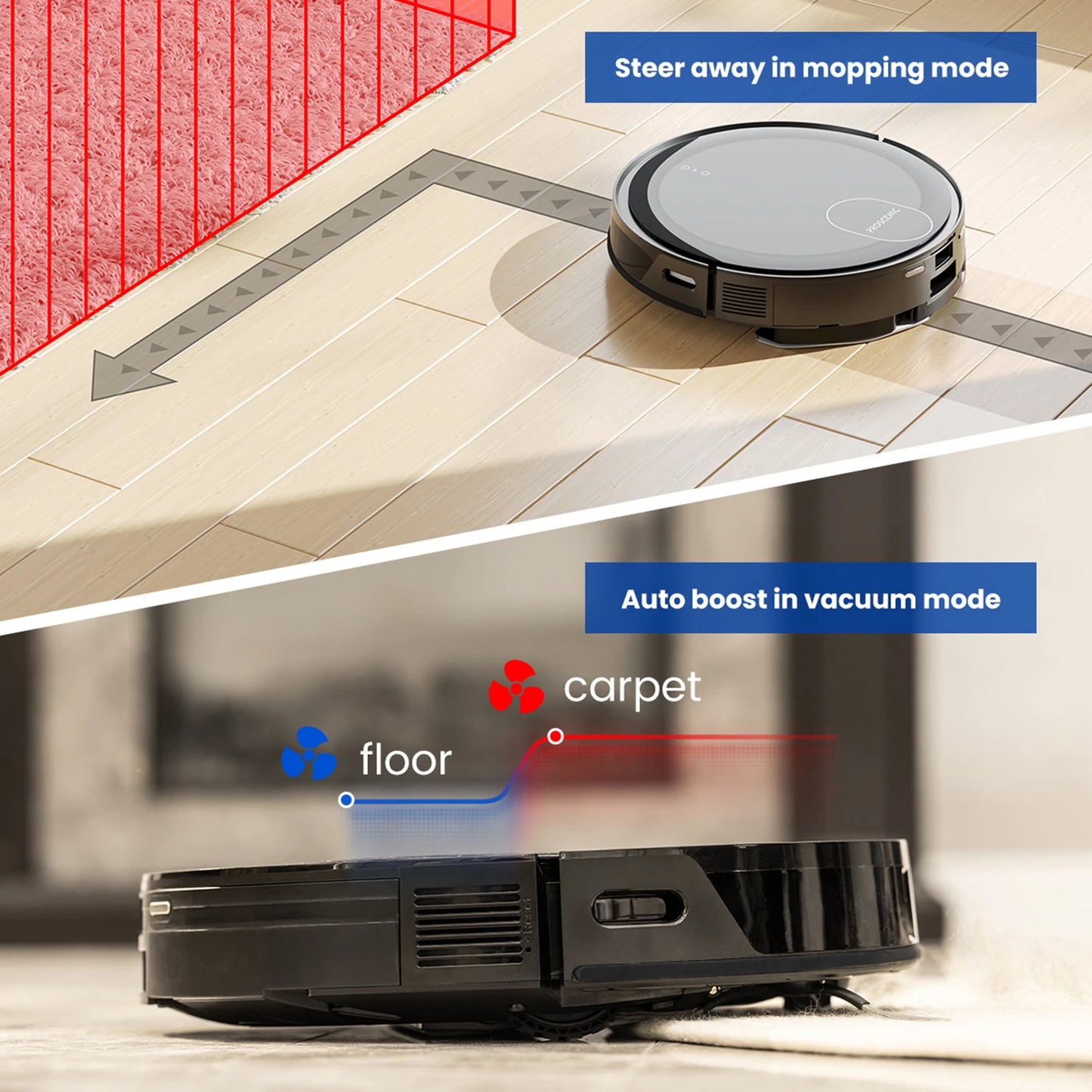 Proscenic X1 Smart Vacuum Cleaner 3000PA Suction High Frequency Vibration Mop with Automatic Garbage Recovery Bucket Radar Navigation APP Control
