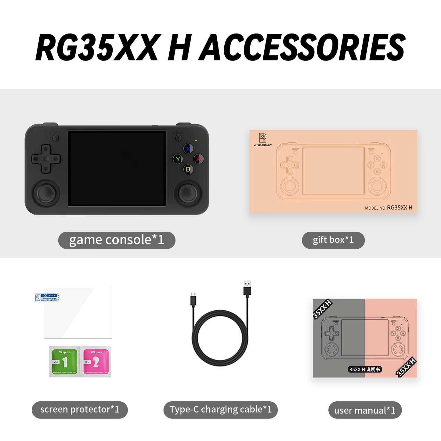 RG35XX H Handheld Game Console 3.5''IPS Screen HDMI Output Linux System RG35XXH Retro Video Simulator Console Kids Gift