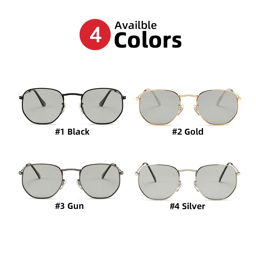 Oval Women Fashion Photochromic Sunglasses Polarized Ladies Metal Gold Frame Sun Glasses 2025 Trending Female Shades