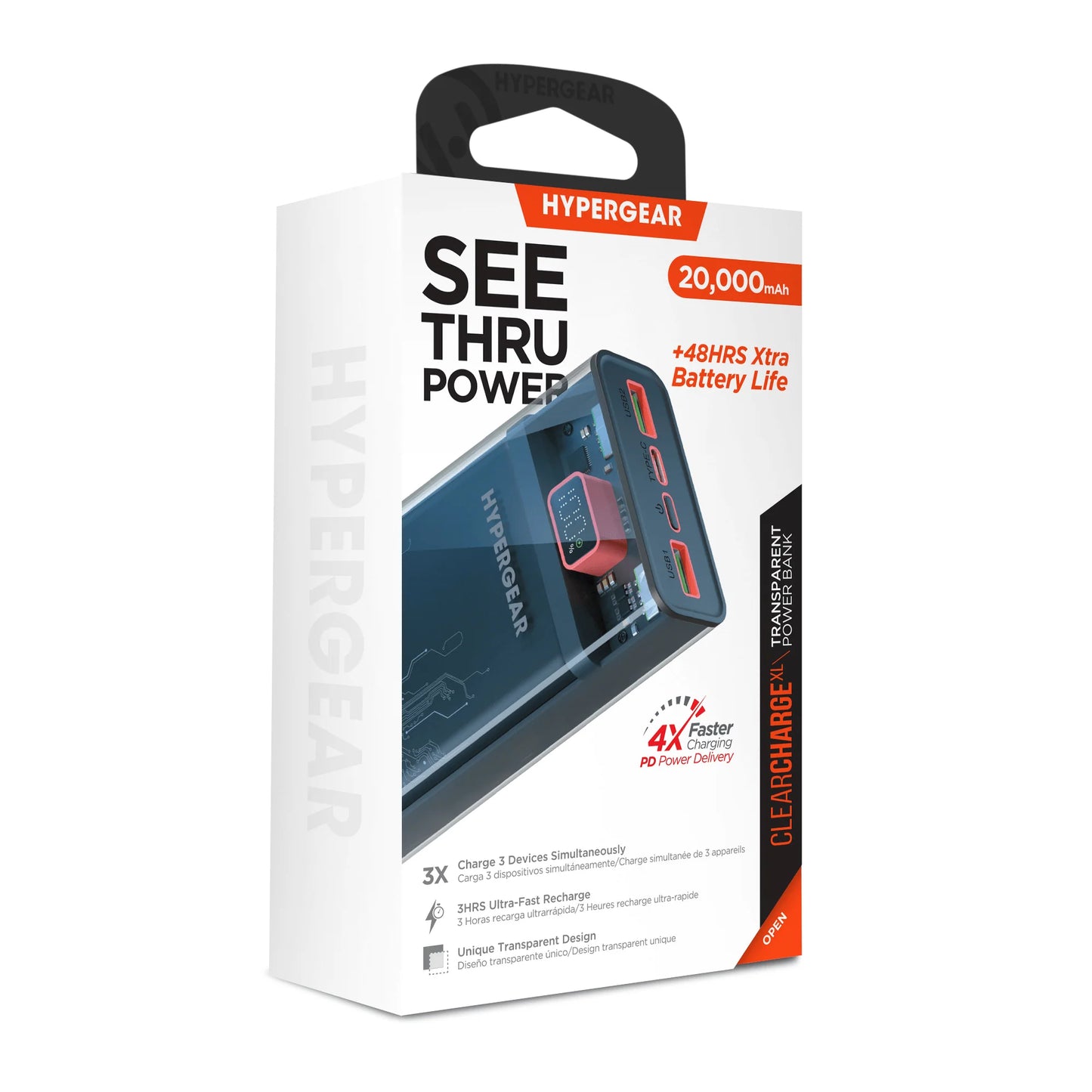 Hypergear Clearcharge XL 20000Mah Transparent PD Power Bank