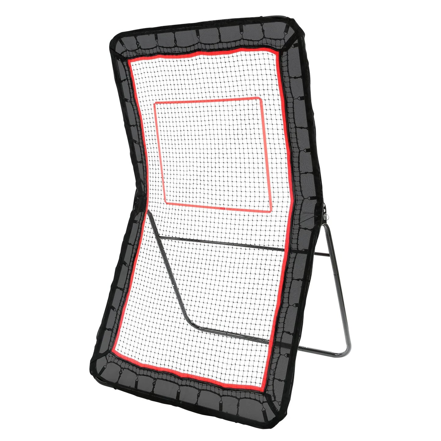 Lacrosse Rebounder for Backyard, 4X7 Ft Volleyball Bounce Back Net, Pitchback Throwback Baseball Softball Return Training Screen, Adjustable Angle Shooting Practice Training Wall with Target