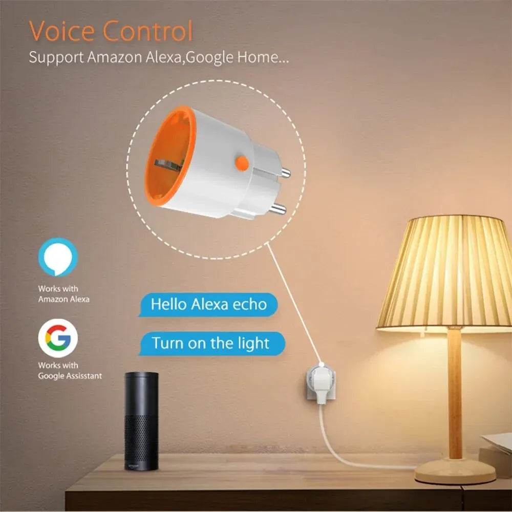Smart Zigbee Plug Socket 3680W 16A Power Energy Monitoring Timer Switch EU Outlet Home Assistant Zigbee2Mqtt