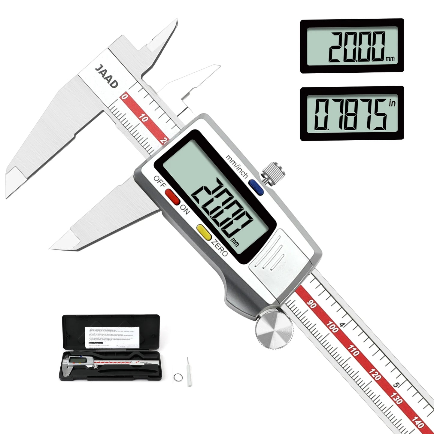 Digital Caliper,Stainless Steel Construction with Large LCD Screen,150Mm/0-6 Inches,Industrial Grade, High-Precision Tool