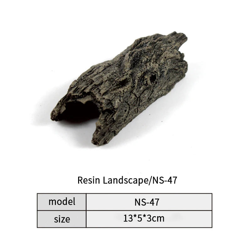 Fish Tank Reptile Box Landscaping Decoration Creative Resin Ornament Lizard Gecko Tree Root Hide Cave Amphibians Terrarium Decor