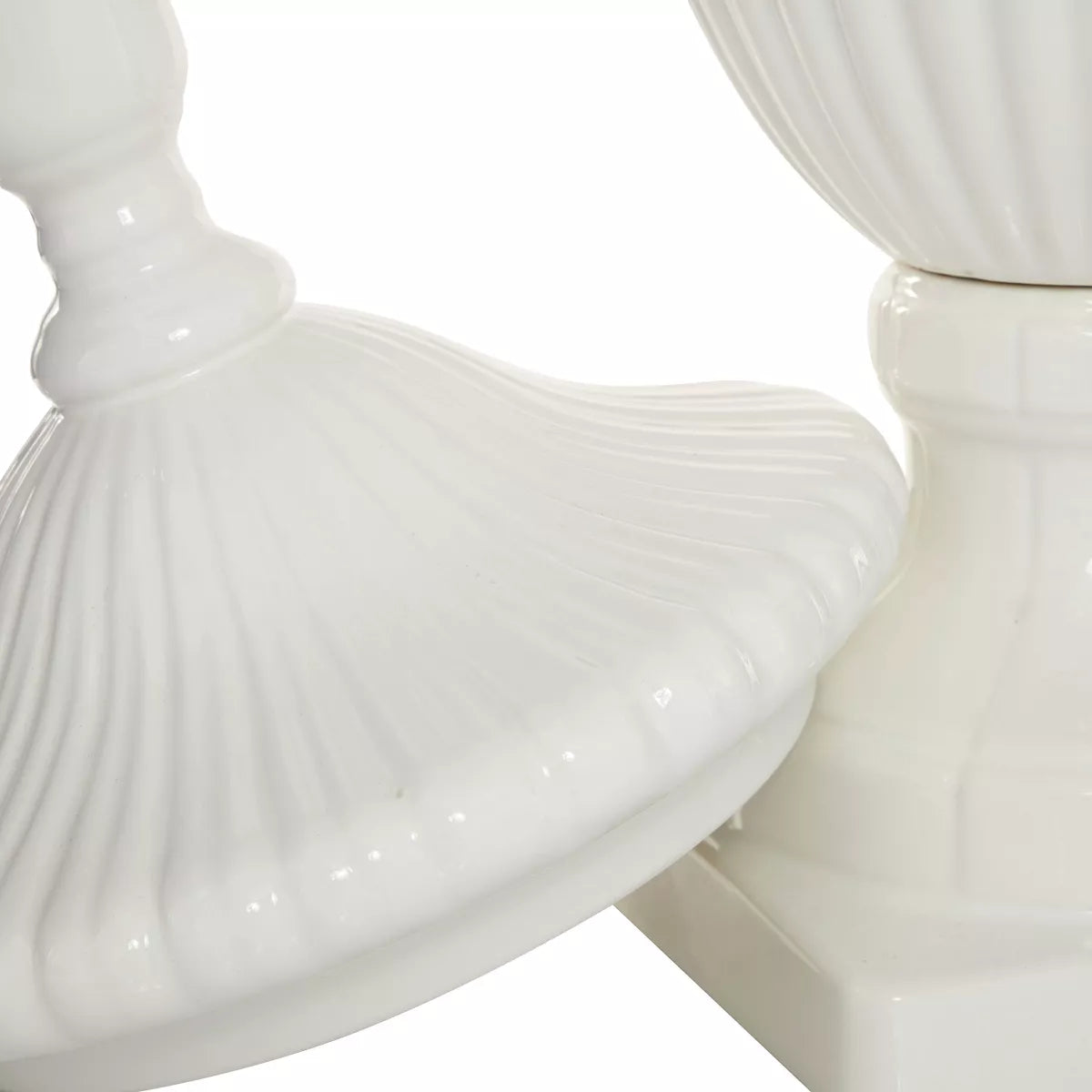 26-Inch Contemporary White Ceramic Vase - Elegant Large Tabletop Decor with Unique Design