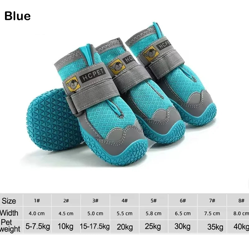 Durable and Breathable 4-Piece Dog Shoe Set for Large Dogs - Anti-Slip Outdoor Footwear for Hiking and Daily Use