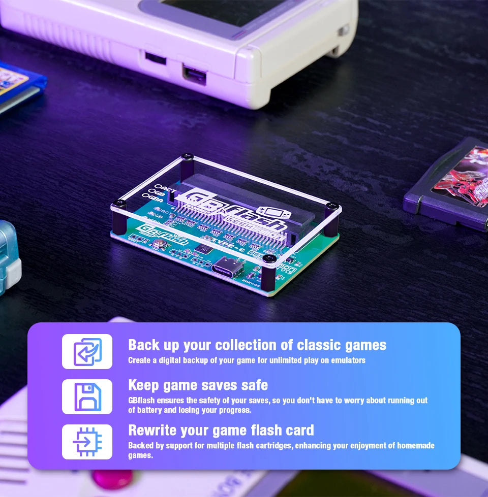 Game Card Burner for Game Boy/Game Boy Advance Backup Roms Saves Game Reader Flasher for GBA/GBC Cartridge GB Cart