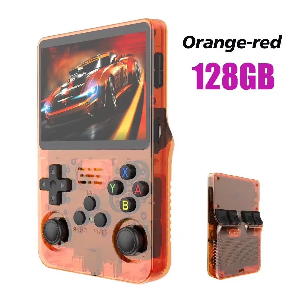 128G Open Source Video Game Console Linux System 3.5 Inch IPS Screen Orange Portable Pocket Video Player 64GG Best Games