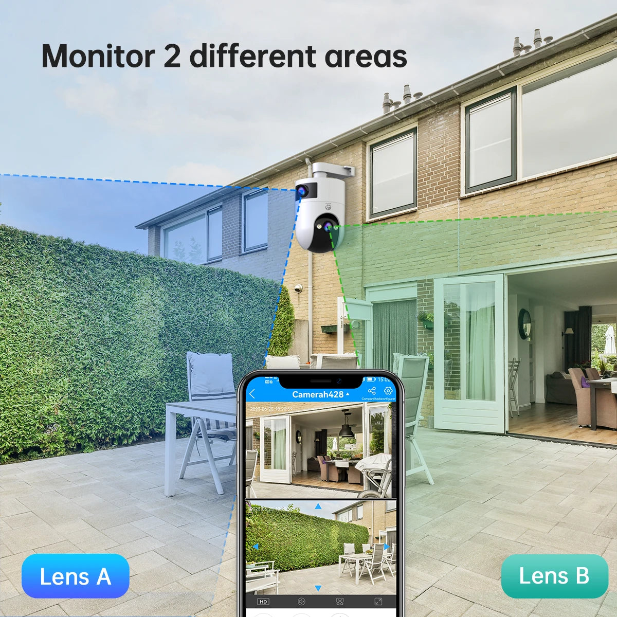 Wifi Surveillance Camera Dual Lens 4K 8MP HD Outdoor IP Camera AI Tracking Security Protection Wireless Smart Baby Monitor
